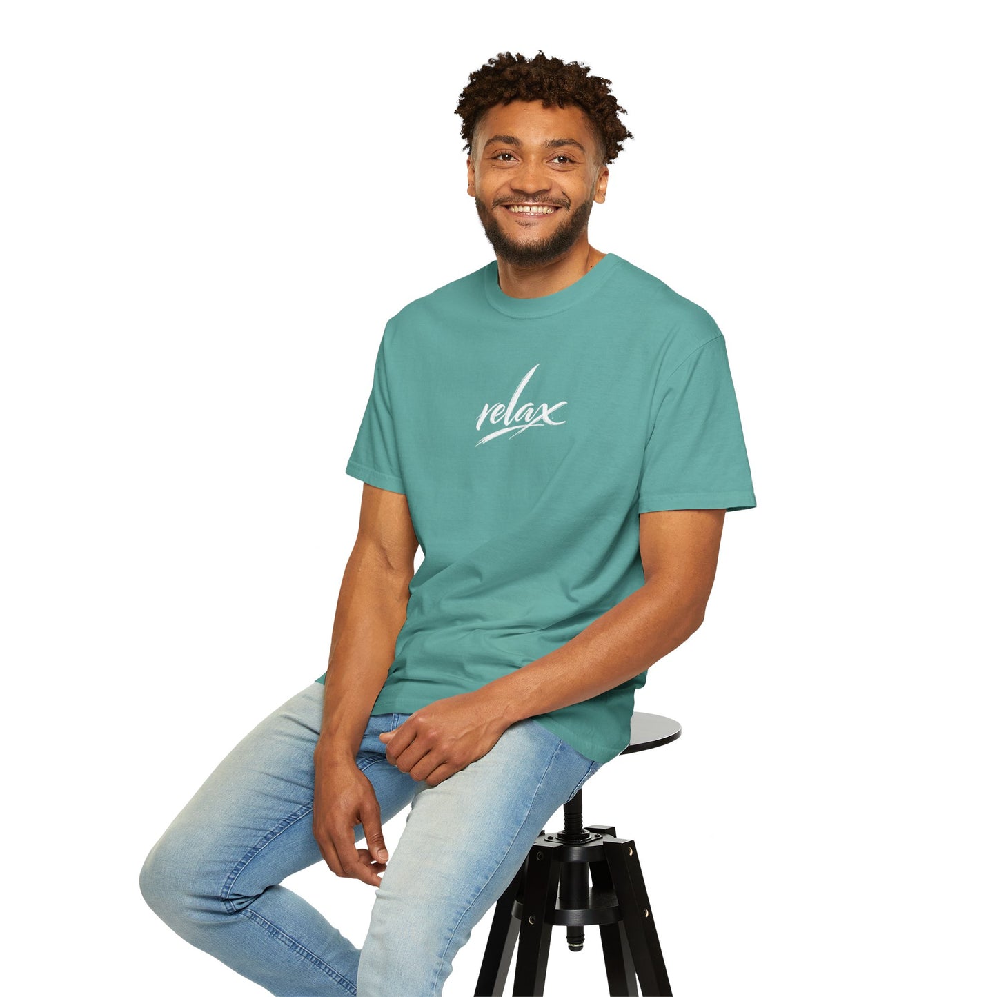 Relax Classic Garment-Dyed T-Shirt — Minimal White Crew Tee