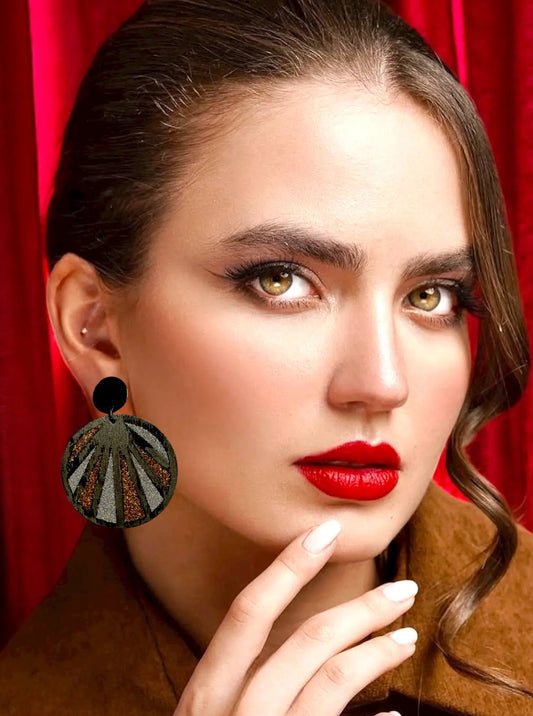Handmade Bold Wood and Resin Earrings gift set