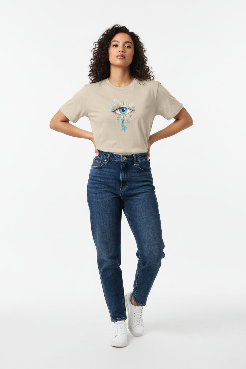 Mystic Watercolor Eye T-Shirt — Small Chest Art, Spiritual Boho Tee