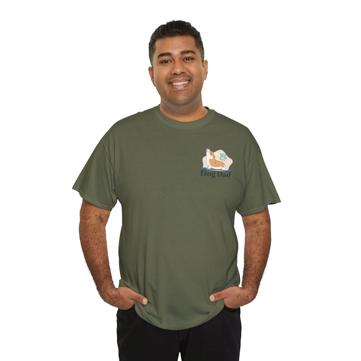 Dog Dad T-Shirt — Cute Sleeping Dog Chest Print, Gift for Dog Lovers