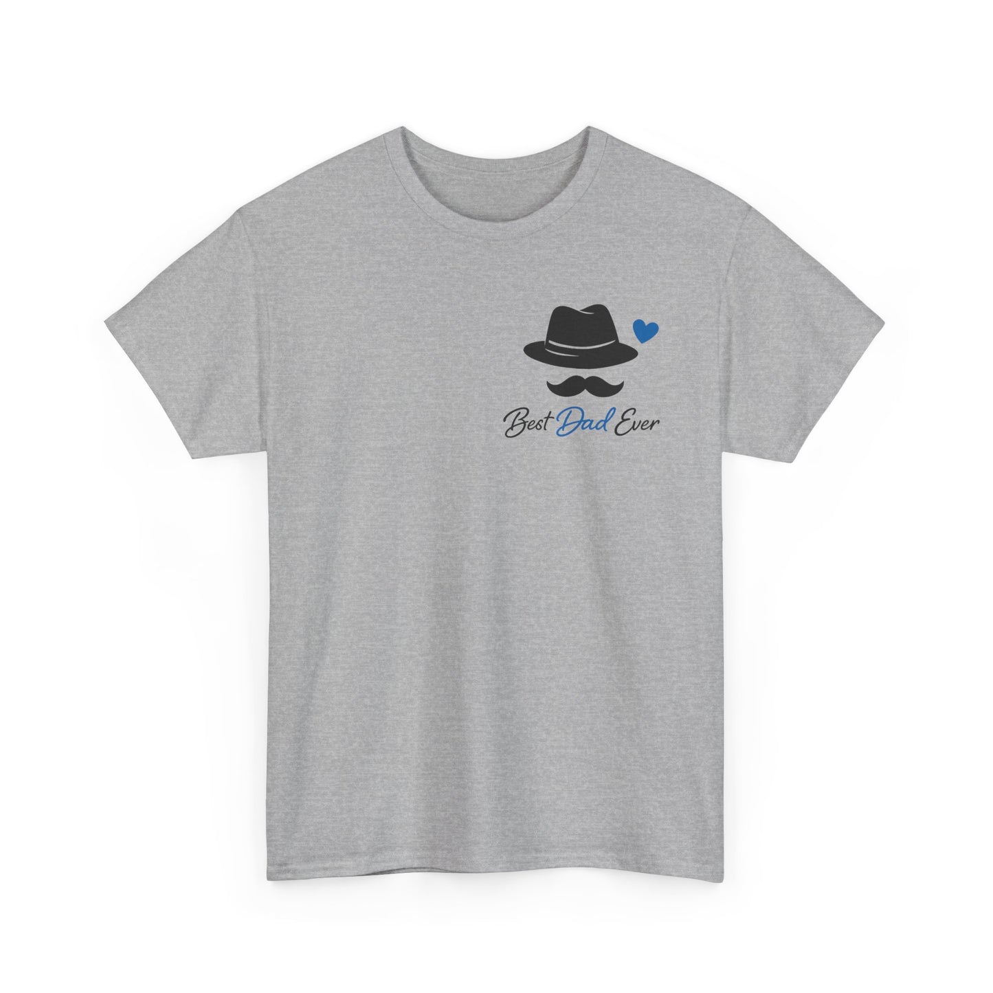 Minimal Fedora & Mustache Tee — "Best Dad, ever" Graphic T-Shirt
