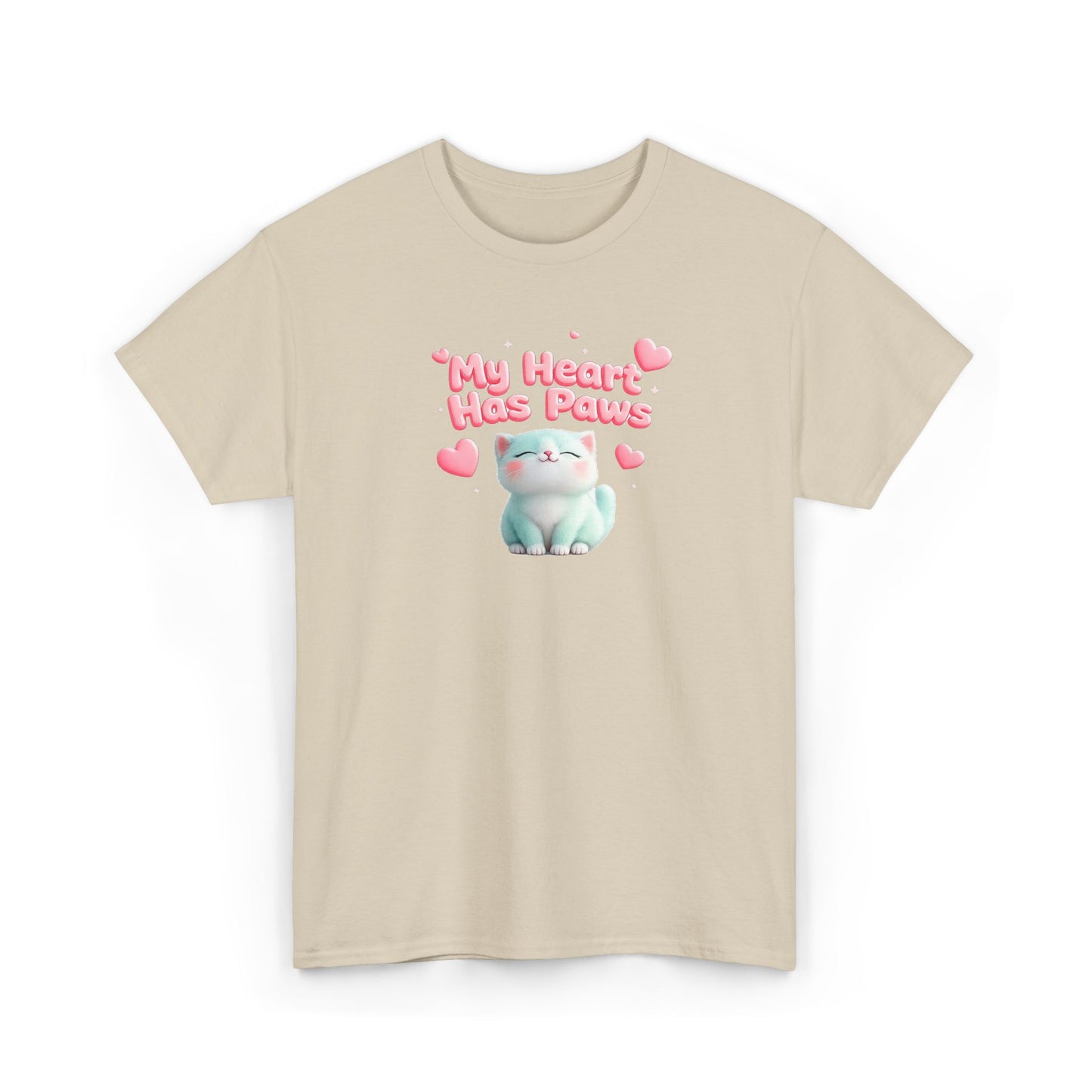 Cute Cat T‑Shirt — "My Heart Has Paws" Valentine Pet Lover Tee