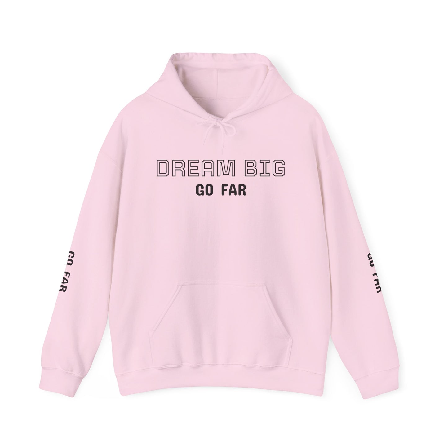 Dream Big Hoodie — Inspirational Watercolor Text Hooded Sweatshirt