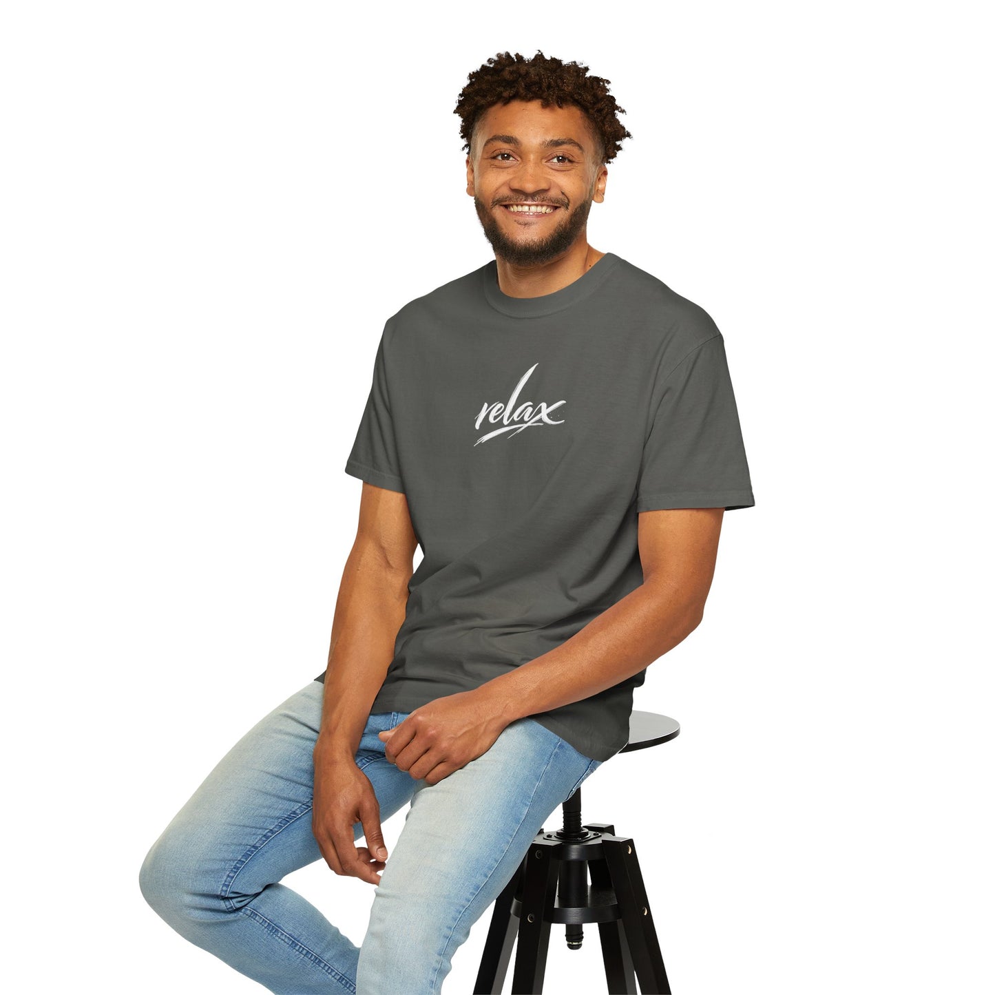 Relax Classic Garment-Dyed T-Shirt — Minimal White Crew Tee