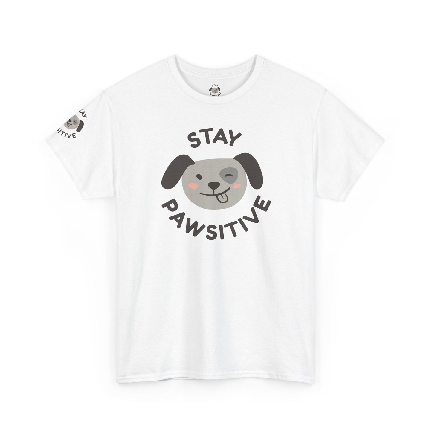 Stay Powsetive! T-Shirt — Positive Cat Vibe Tee