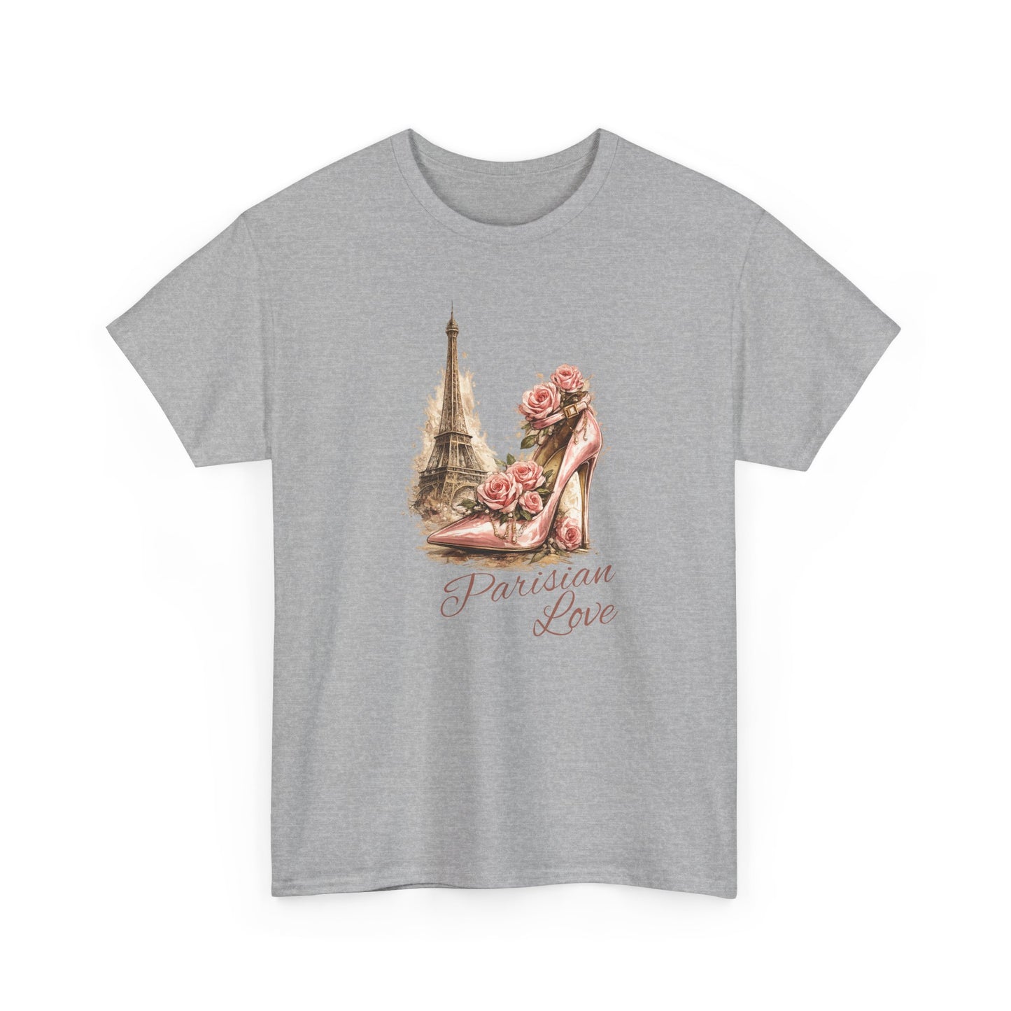 Parisian Love Tee — Eiffel Tower & Floral High Heel Graphic Shirt