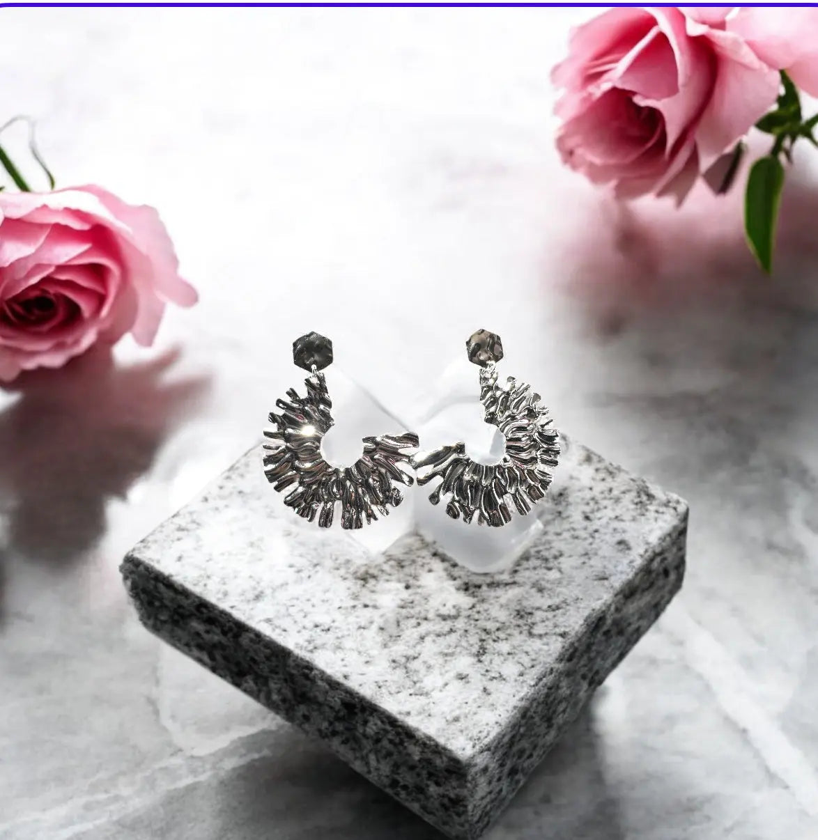 Stainless steel dangle earrings