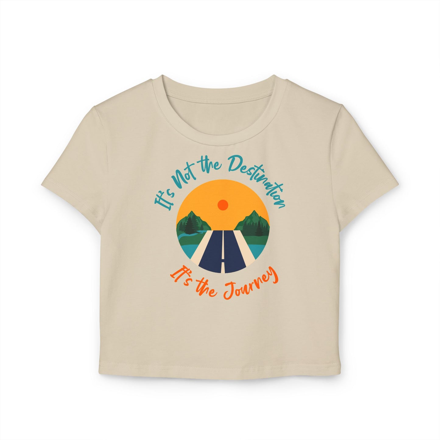 Women's Baby Tee - 'It's Not the Destination, It's the Journey' Retro Roadtrip Graphic