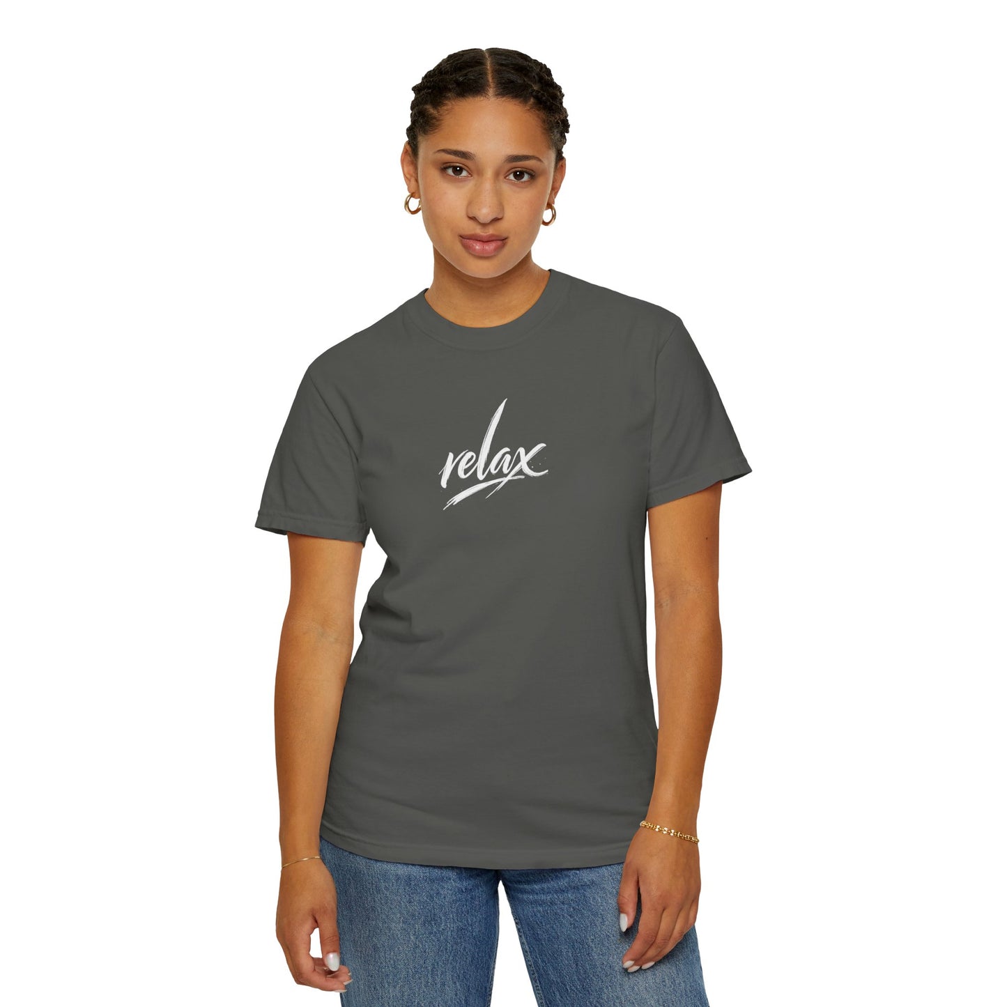 Relax Classic Garment-Dyed T-Shirt — Minimal White Crew Tee