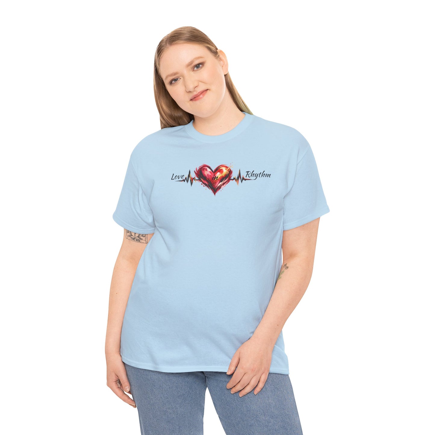 Love in Rhythm T-Shirt — Romantic Typography Tee