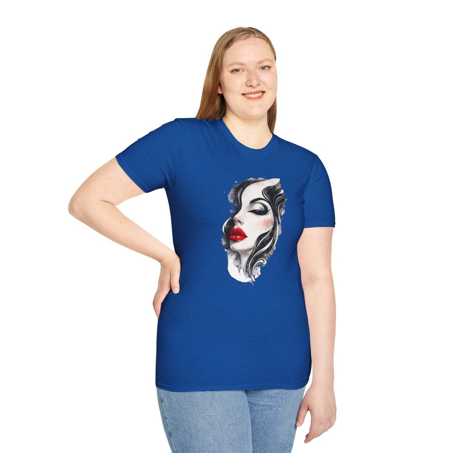 Fashion T-Shirt — Female Close-Up Portrait Graphic Tee