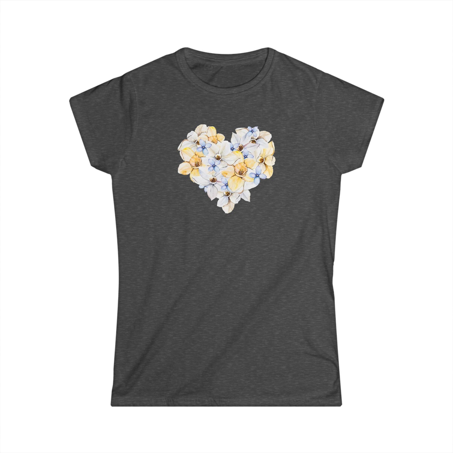 Floral Heart Women's Tee — Romantic Flower Heart Graphic Shirt