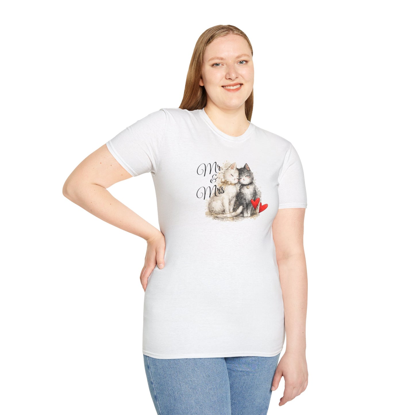 Cat Couple T-Shirt – “Me & Meow” Cute Kittens with Hearts Tee for Cat Lovers