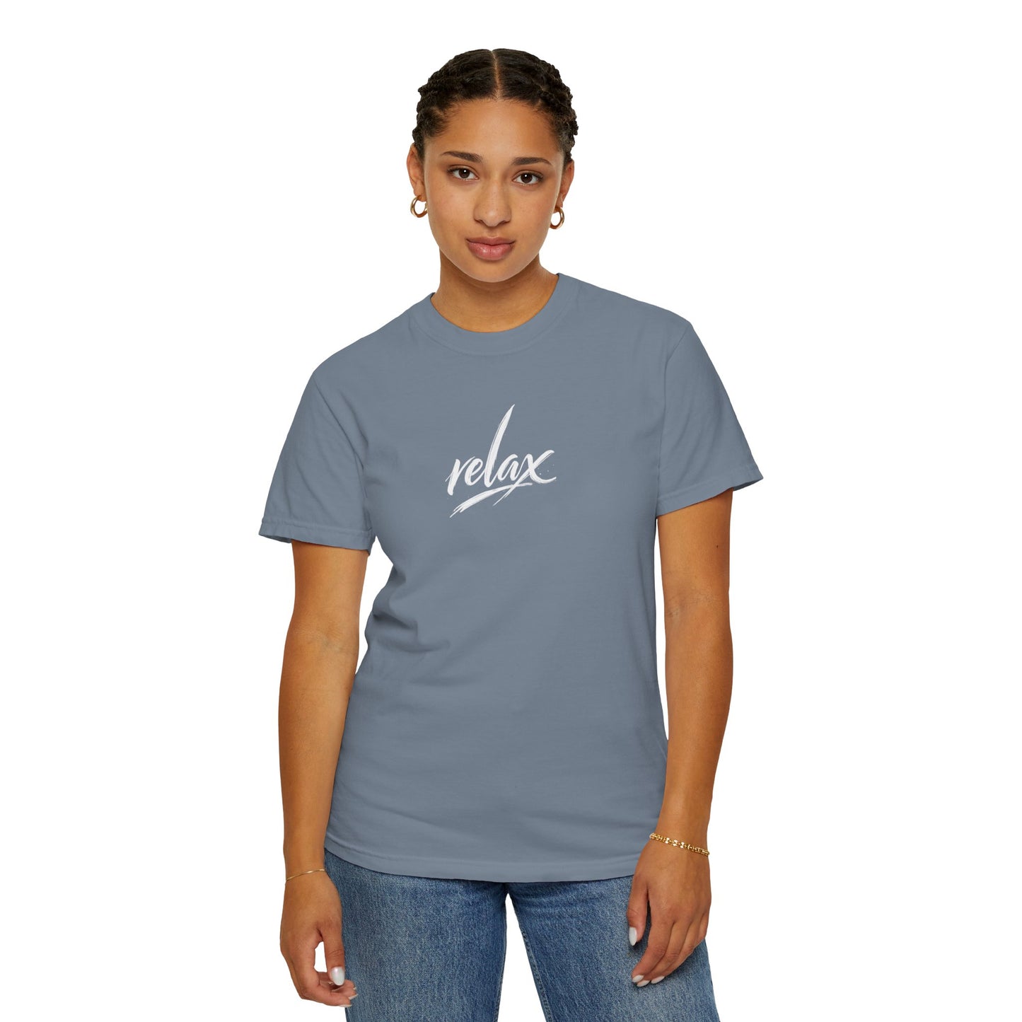Relax Classic Garment-Dyed T-Shirt — Minimal White Crew Tee