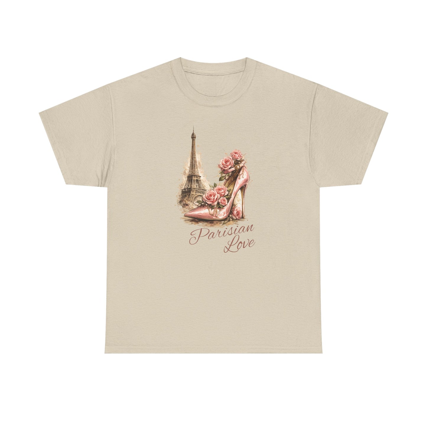 Parisian Love Tee — Eiffel Tower & Floral High Heel Graphic Shirt