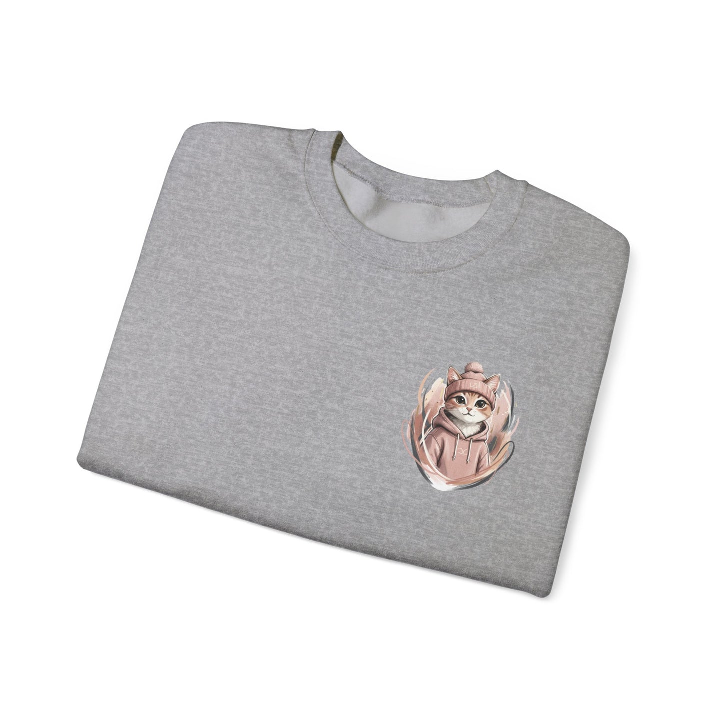 Cat Stays Warm Sweatshirt — Cozy Cat Lover Crewneck