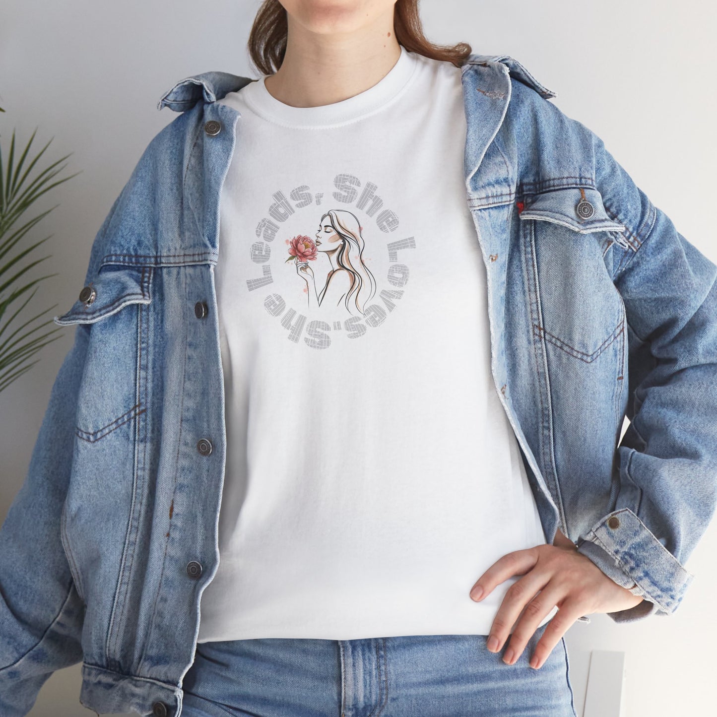 She leads, She loves — Cute Rose Graphic Women's Tee