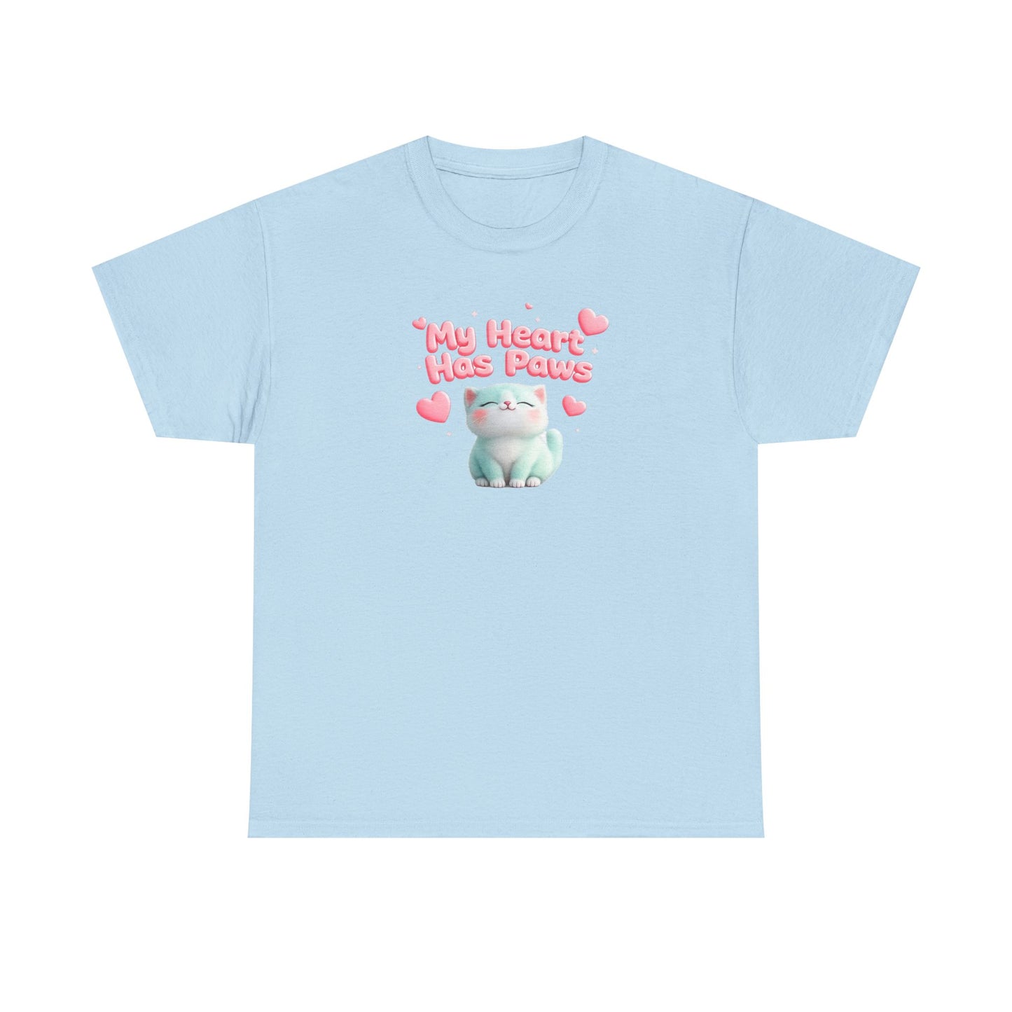 Cute Cat T‑Shirt — "My Heart Has Paws" Valentine Pet Lover Tee