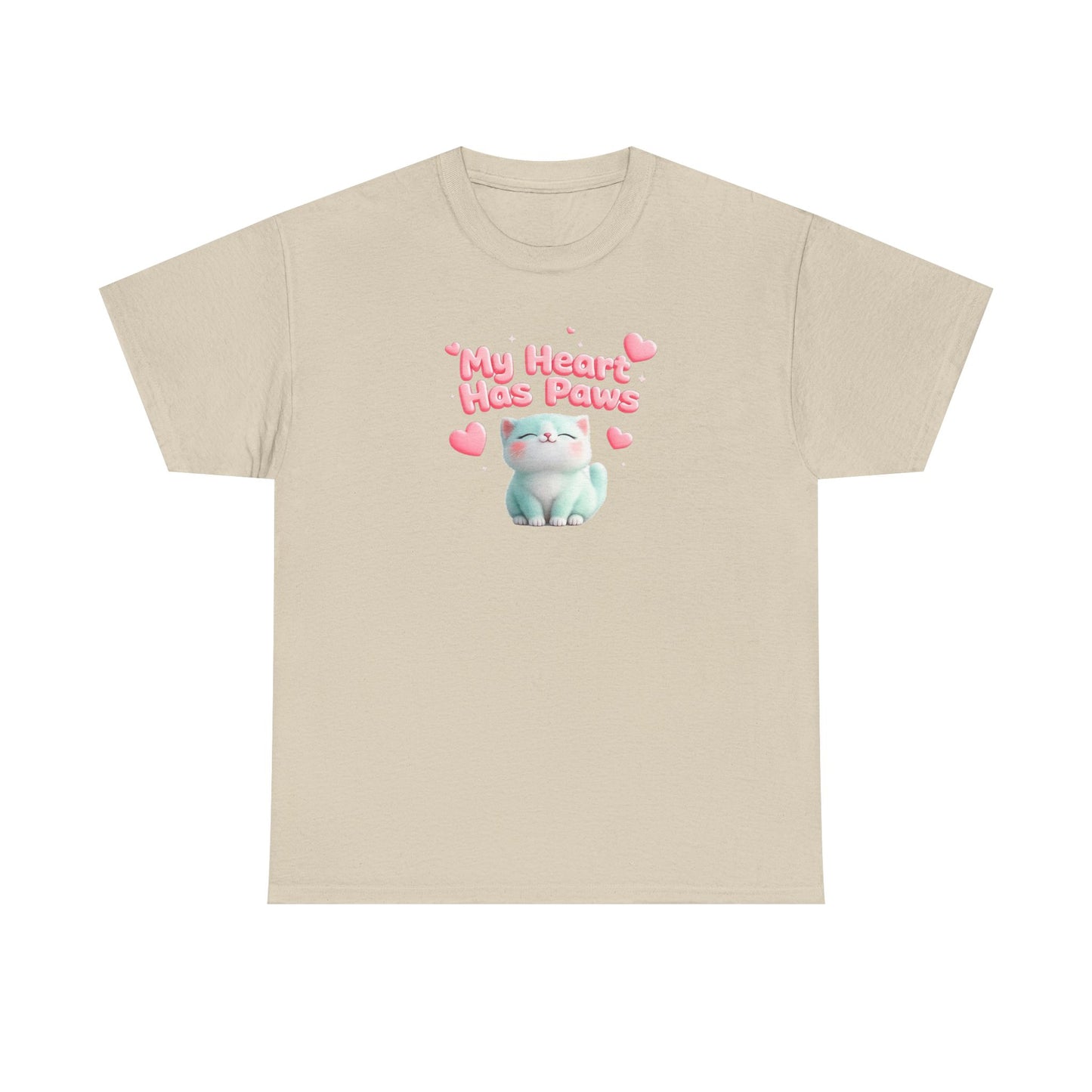 Cute Cat T‑Shirt — "My Heart Has Paws" Valentine Pet Lover Tee