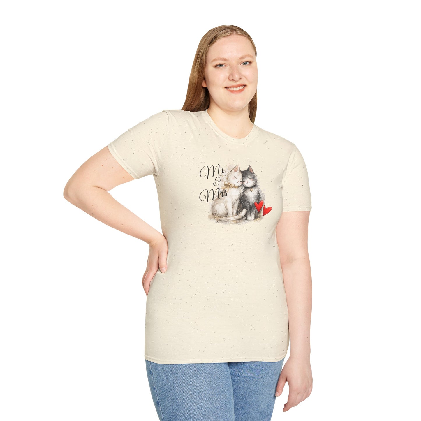 Cat Couple T-Shirt – “Me & Meow” Cute Kittens with Hearts Tee for Cat Lovers