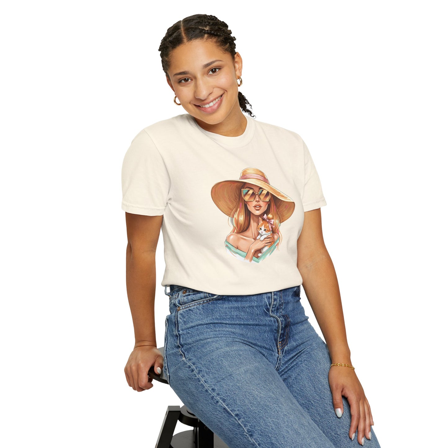 Fashion Icon Hugging Cat T-Shirt