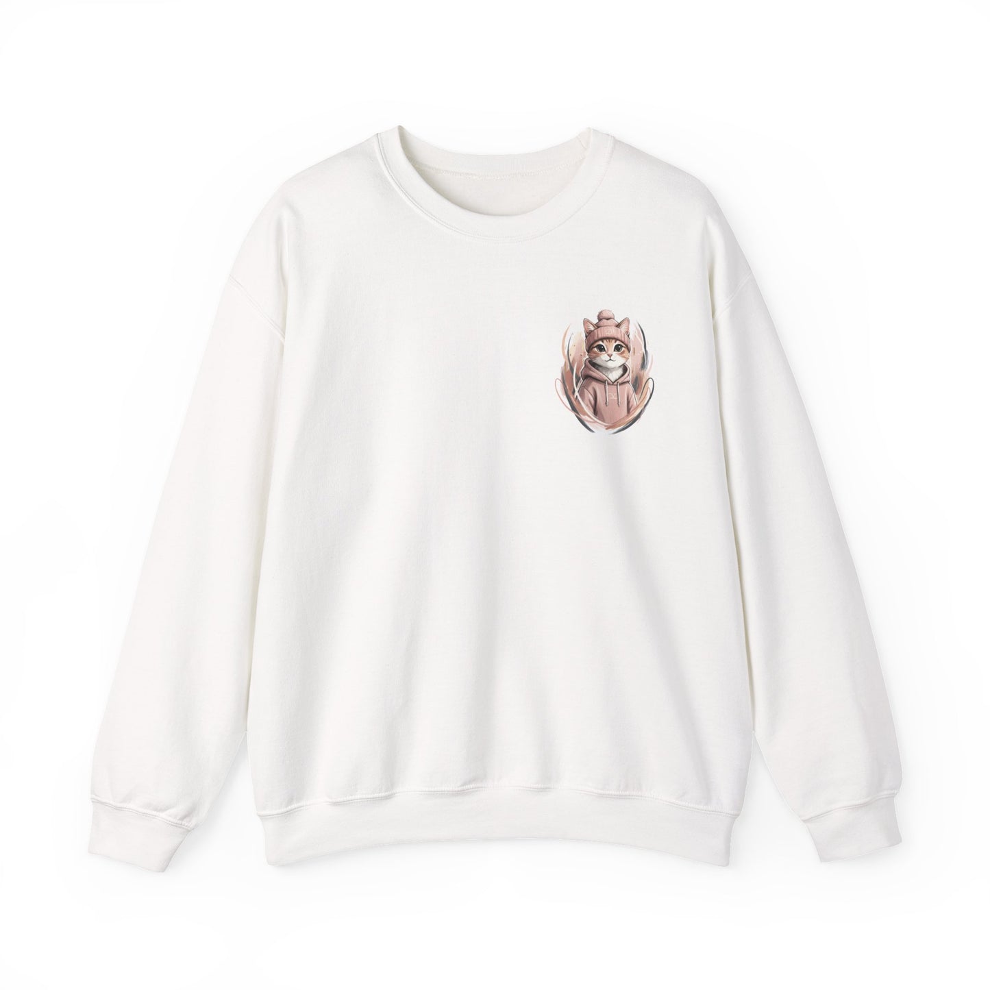 Cat Stays Warm Sweatshirt — Cozy Cat Lover Crewneck