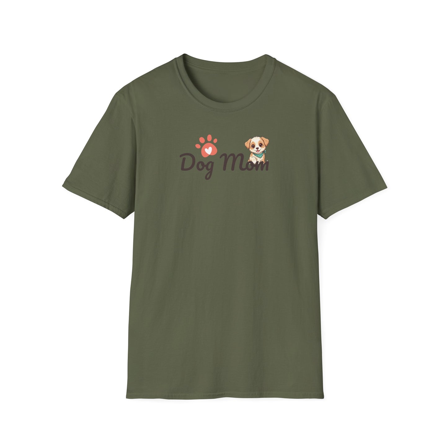Dog Mom T-Shirt — Cute Paw Print & Puppy Graphic Tee for Dog Lovers