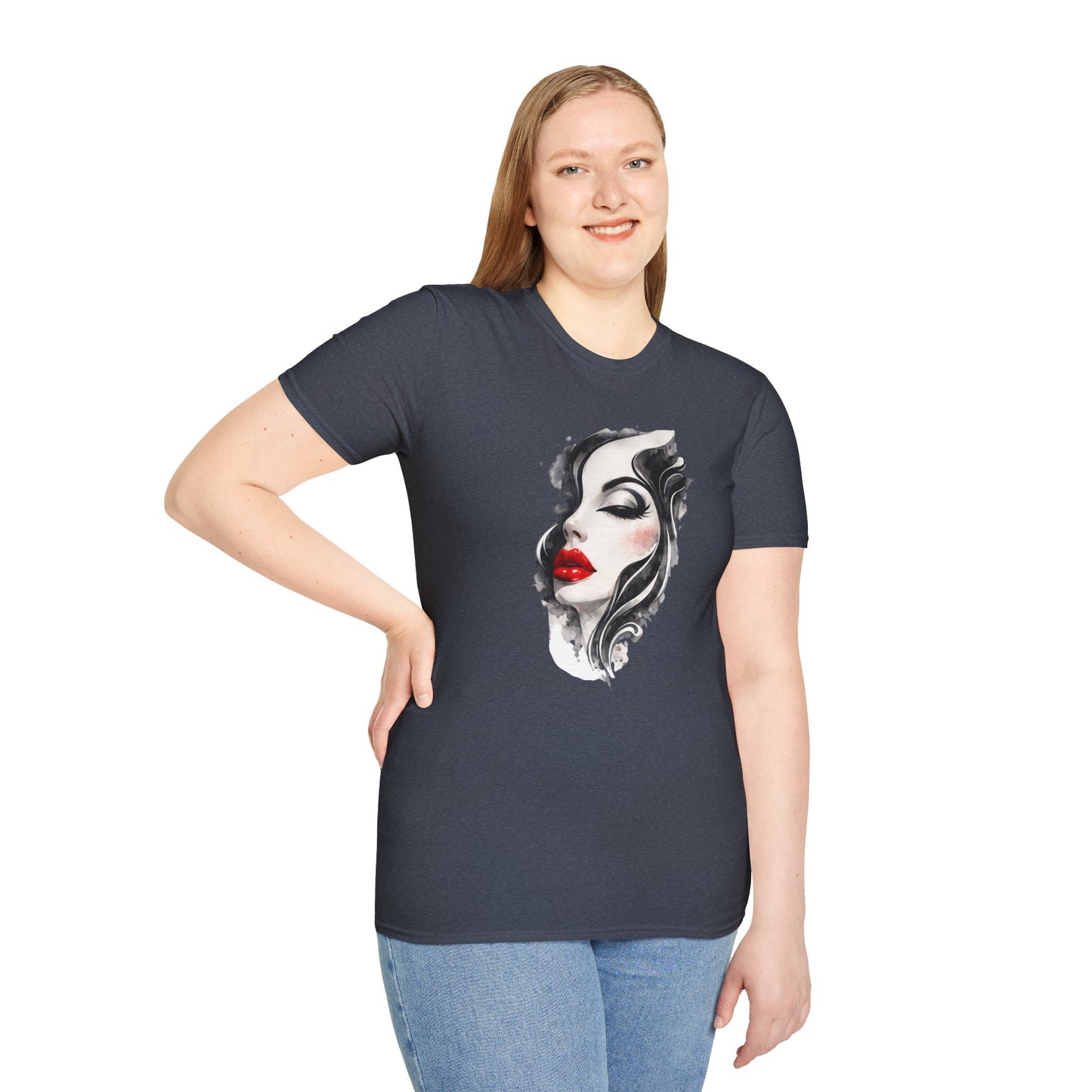 Fashion T-Shirt — Female Close-Up Portrait Graphic Tee