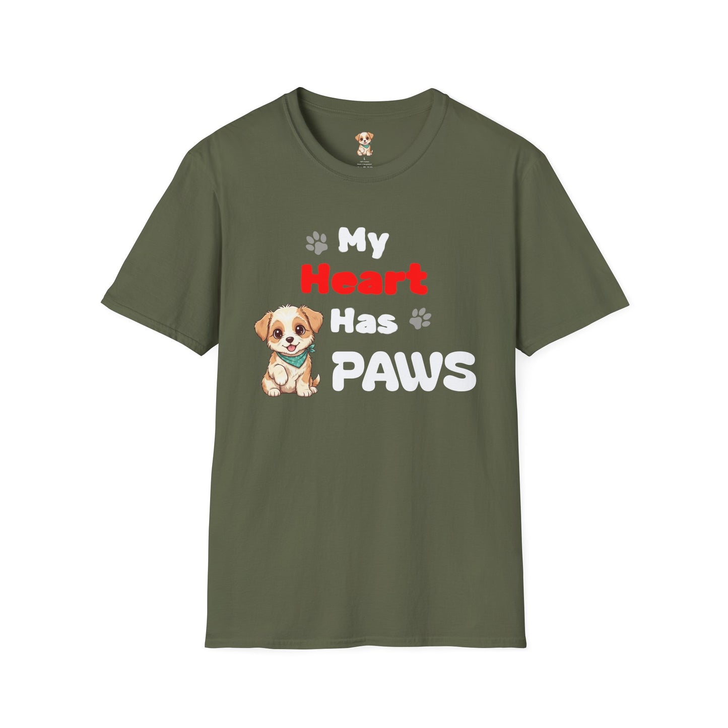 “My Heart Has Four Paws” Pet Lover T-Shirt