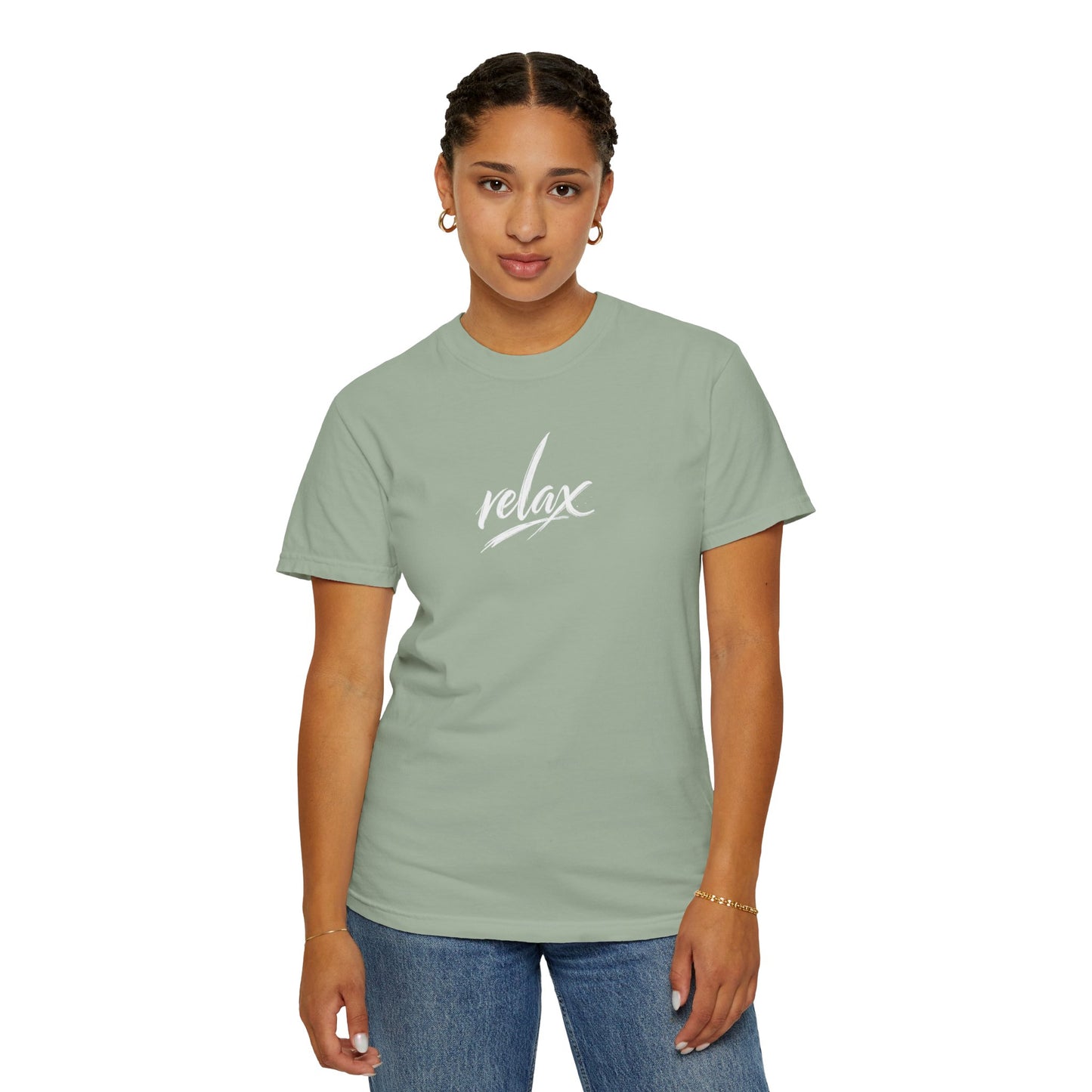 Relax Classic Garment-Dyed T-Shirt — Minimal White Crew Tee