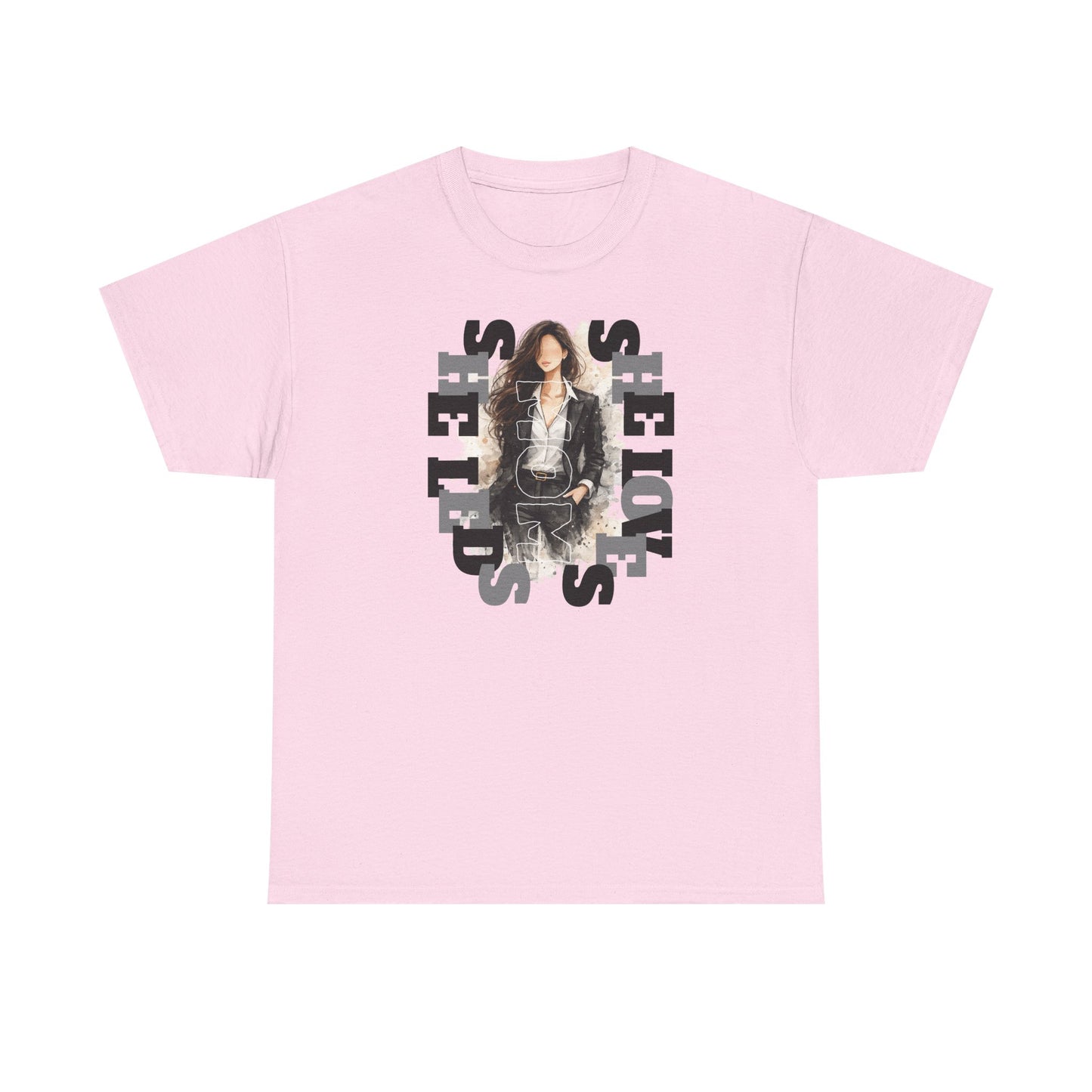 She Leads She Loves Graphic Tee — Feminine Empowerment T-Shirt