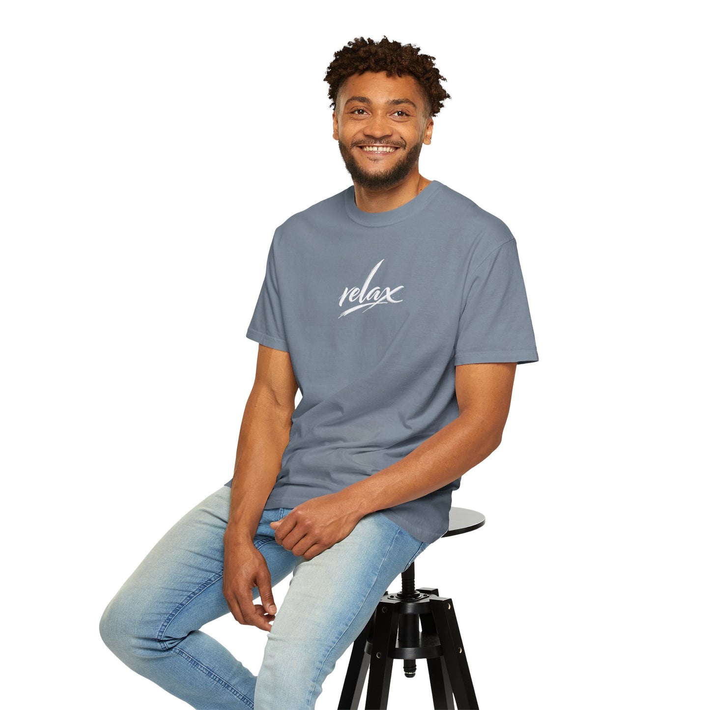 Relax Classic Garment-Dyed T-Shirt — Minimal White Crew Tee