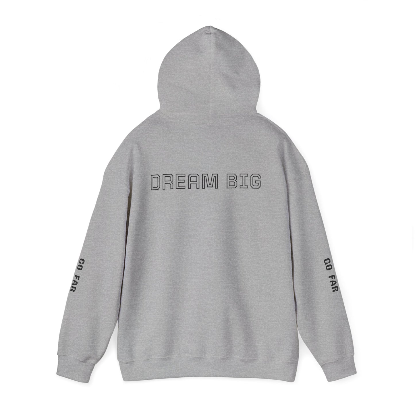 Dream Big Hoodie — Inspirational Watercolor Text Hooded Sweatshirt