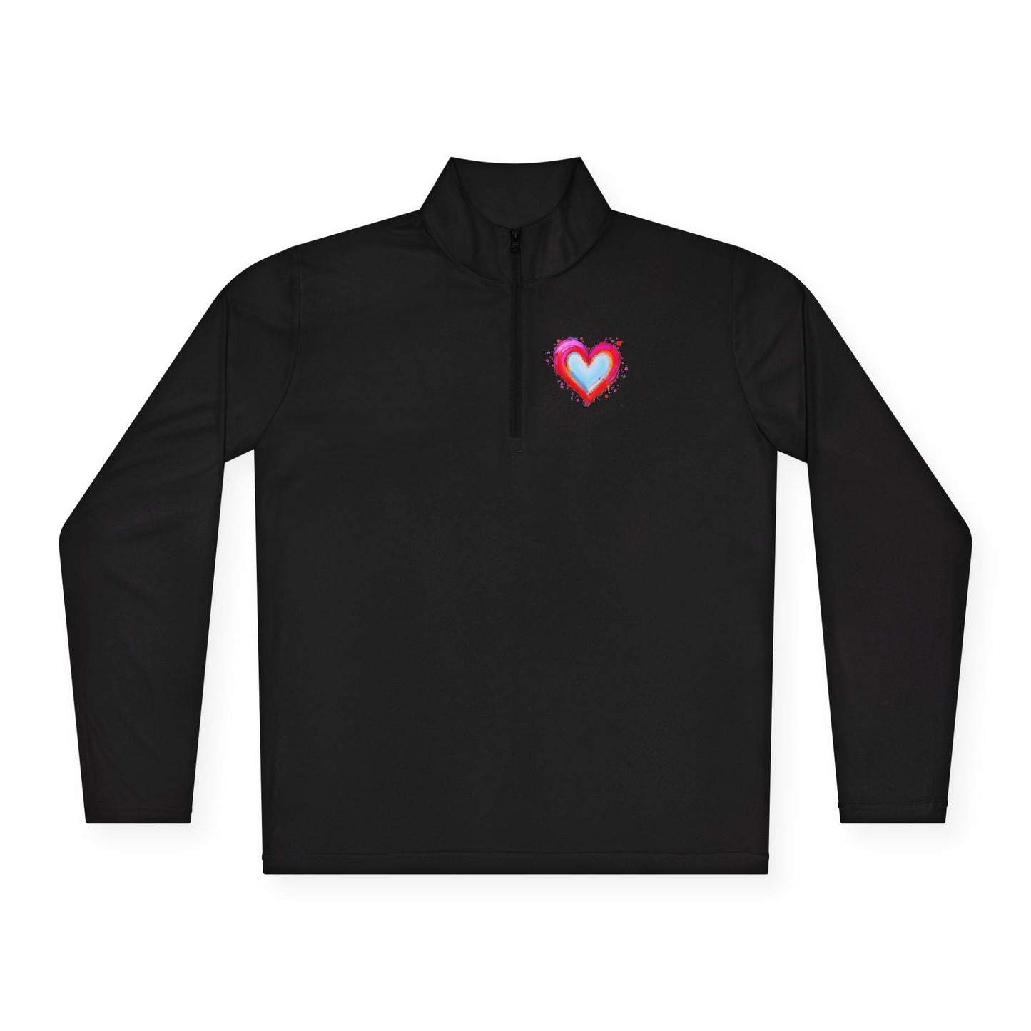 Heart Chest Quarter-Zip Pullover  — Cozy Valentine Gift