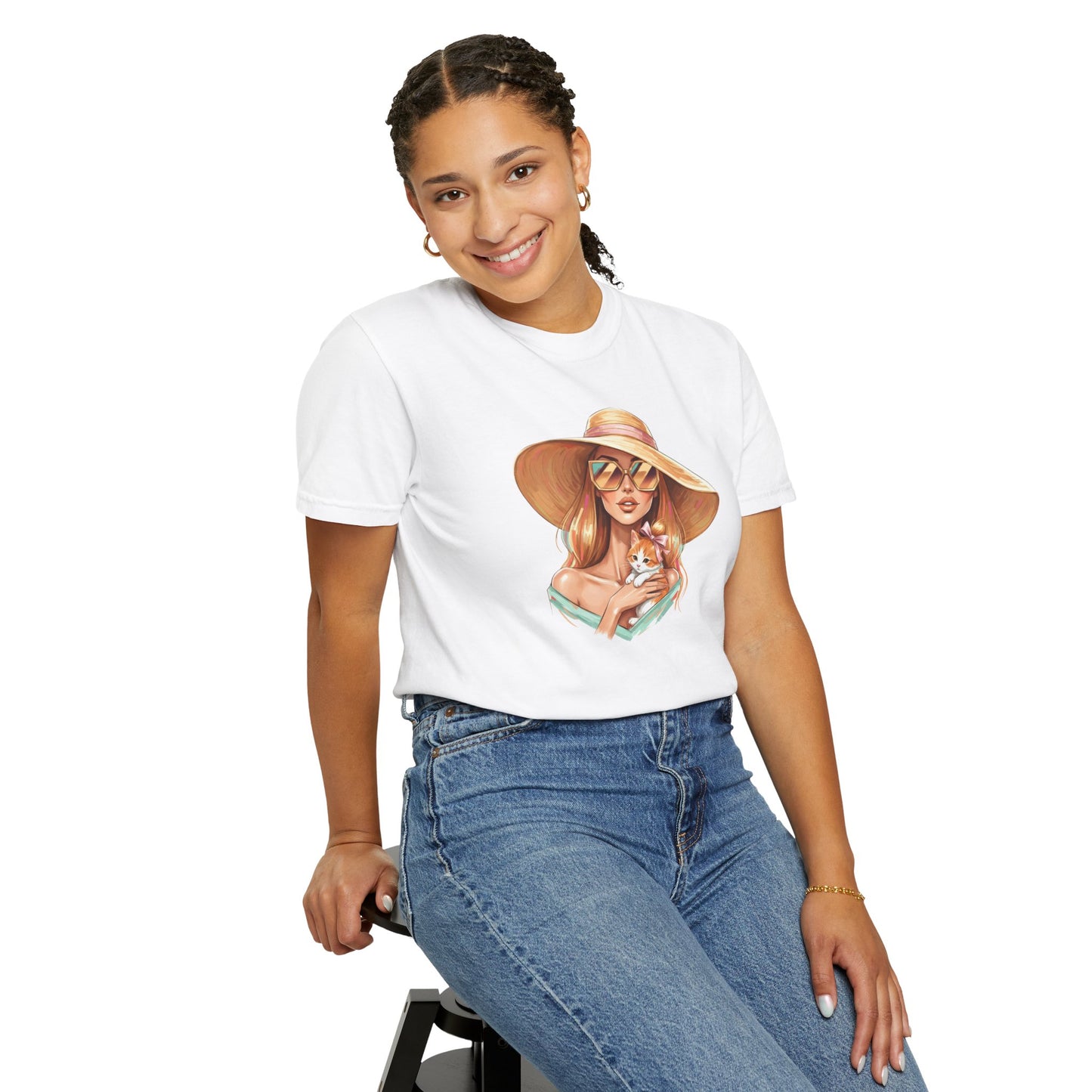 Fashion Icon Hugging Cat T-Shirt