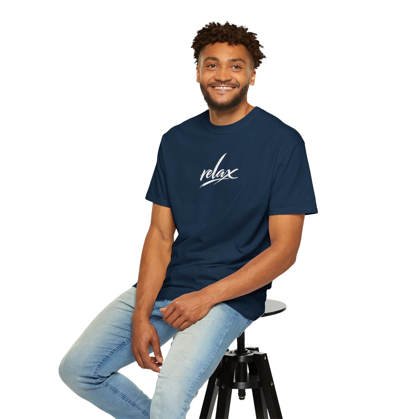 Relax Classic Garment-Dyed T-Shirt — Minimal White Crew Tee