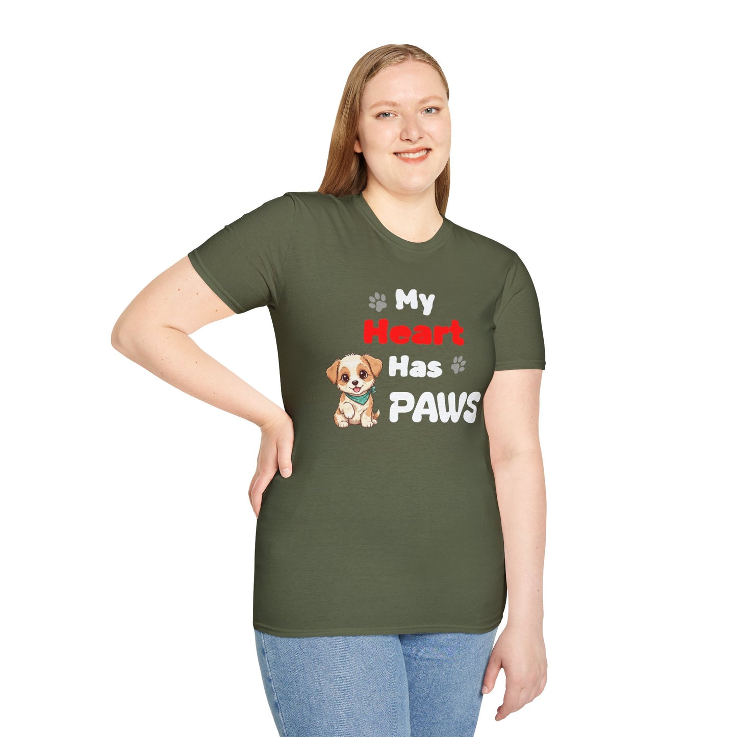 “My Heart Has Four Paws” Pet Lover T-Shirt