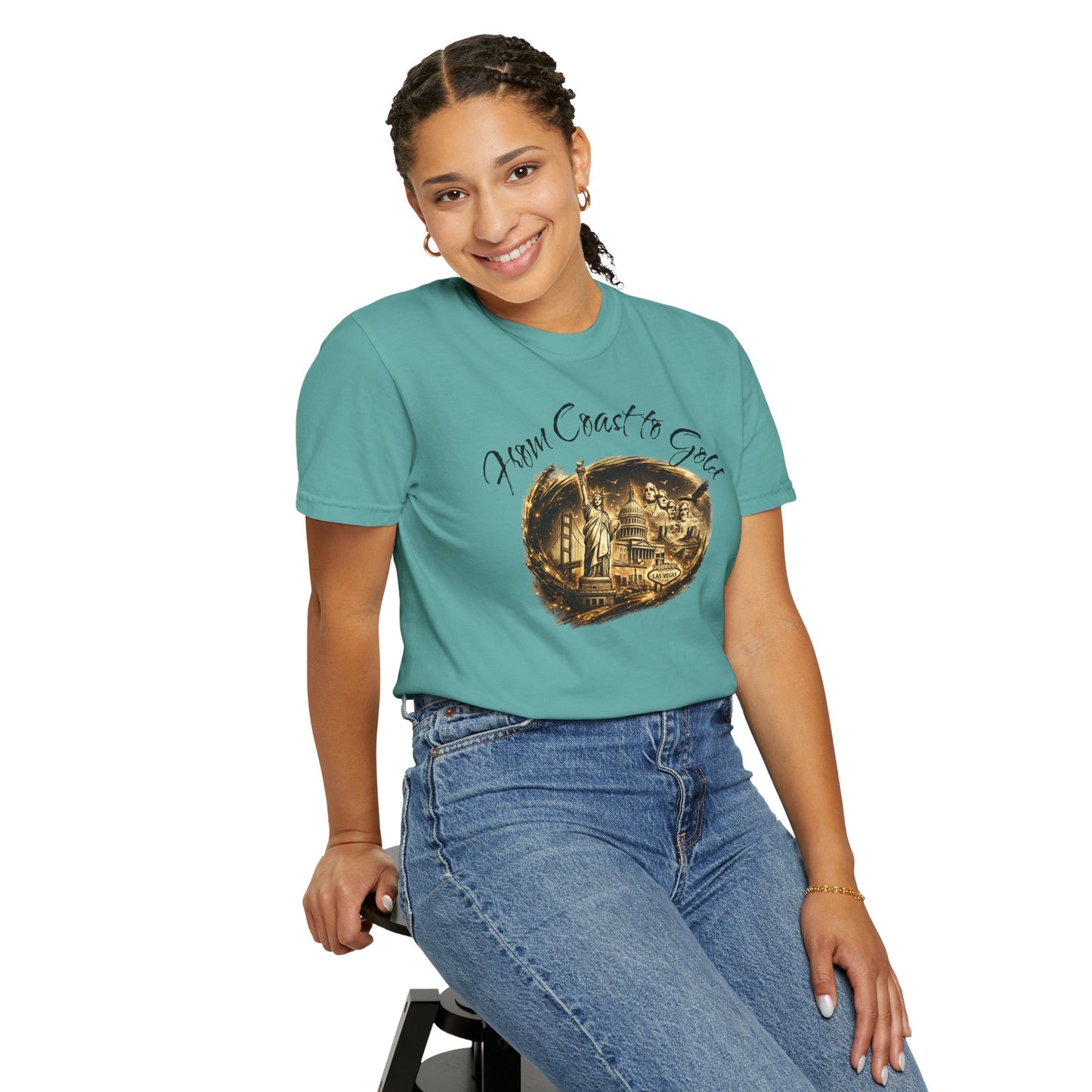 T-Shirt — 'From Coast to Cackle' Vintage Beach Scene Graphic Tee