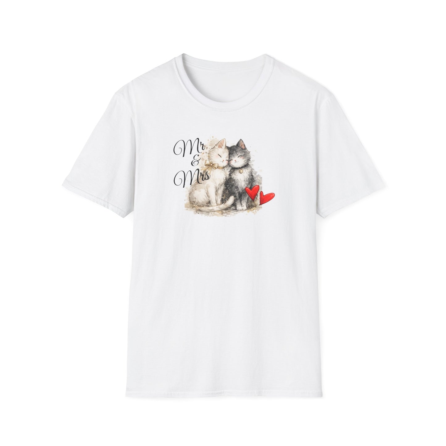Cat Couple T-Shirt – “Me & Meow” Cute Kittens with Hearts Tee for Cat Lovers