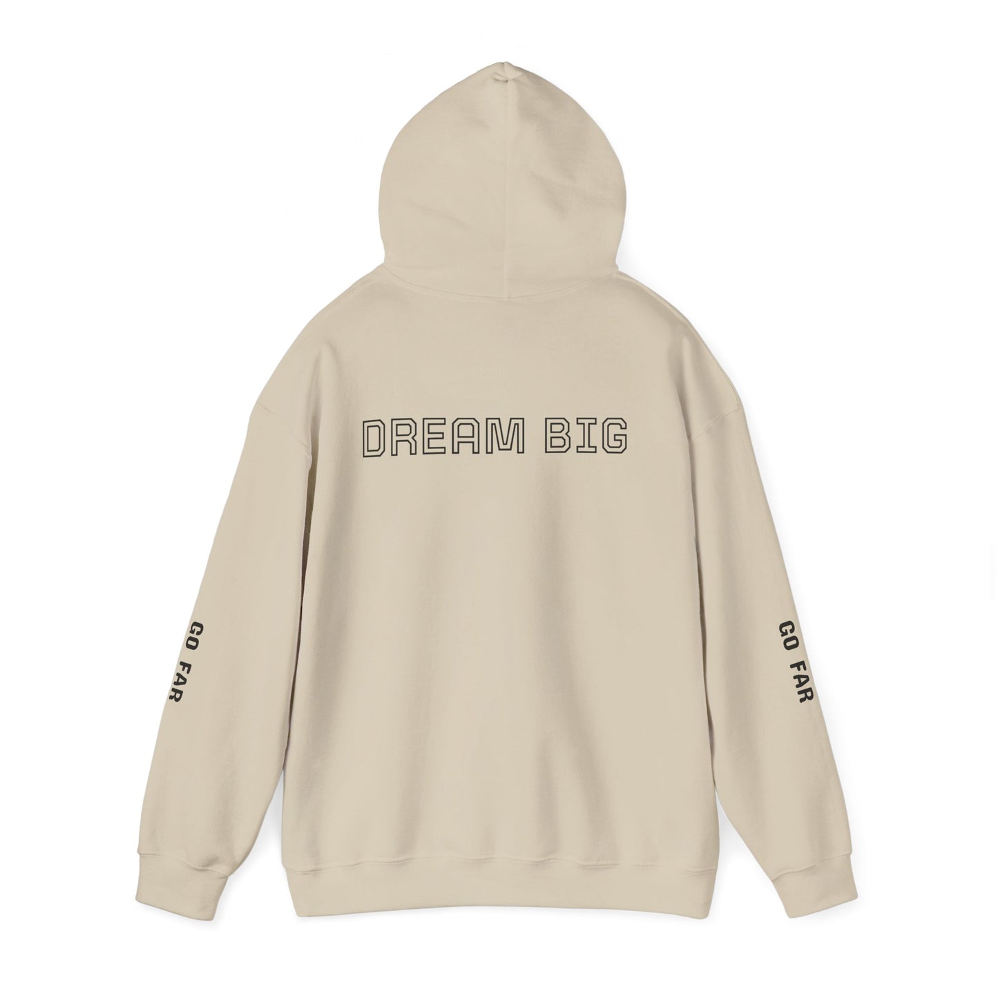 Dream Big Hoodie — Inspirational Watercolor Text Hooded Sweatshirt