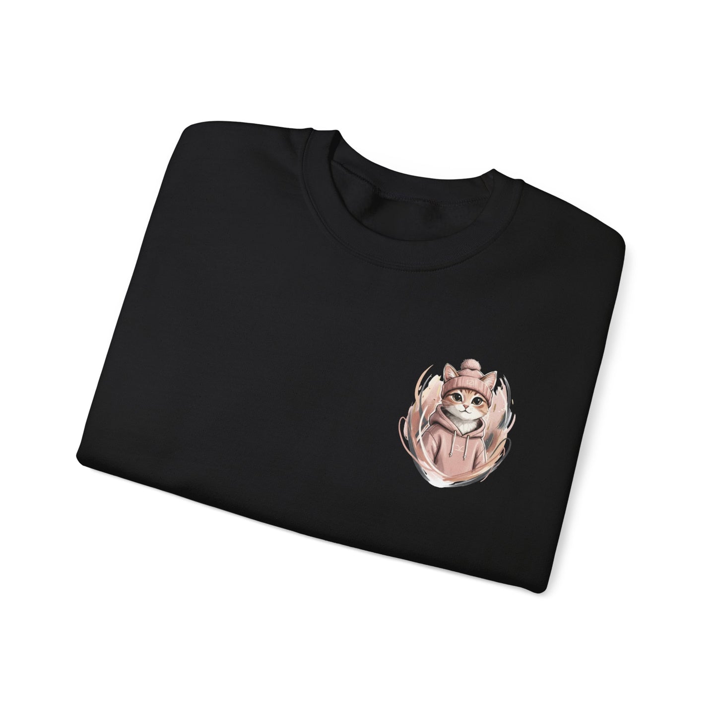 Cat Stays Warm Sweatshirt — Cozy Cat Lover Crewneck