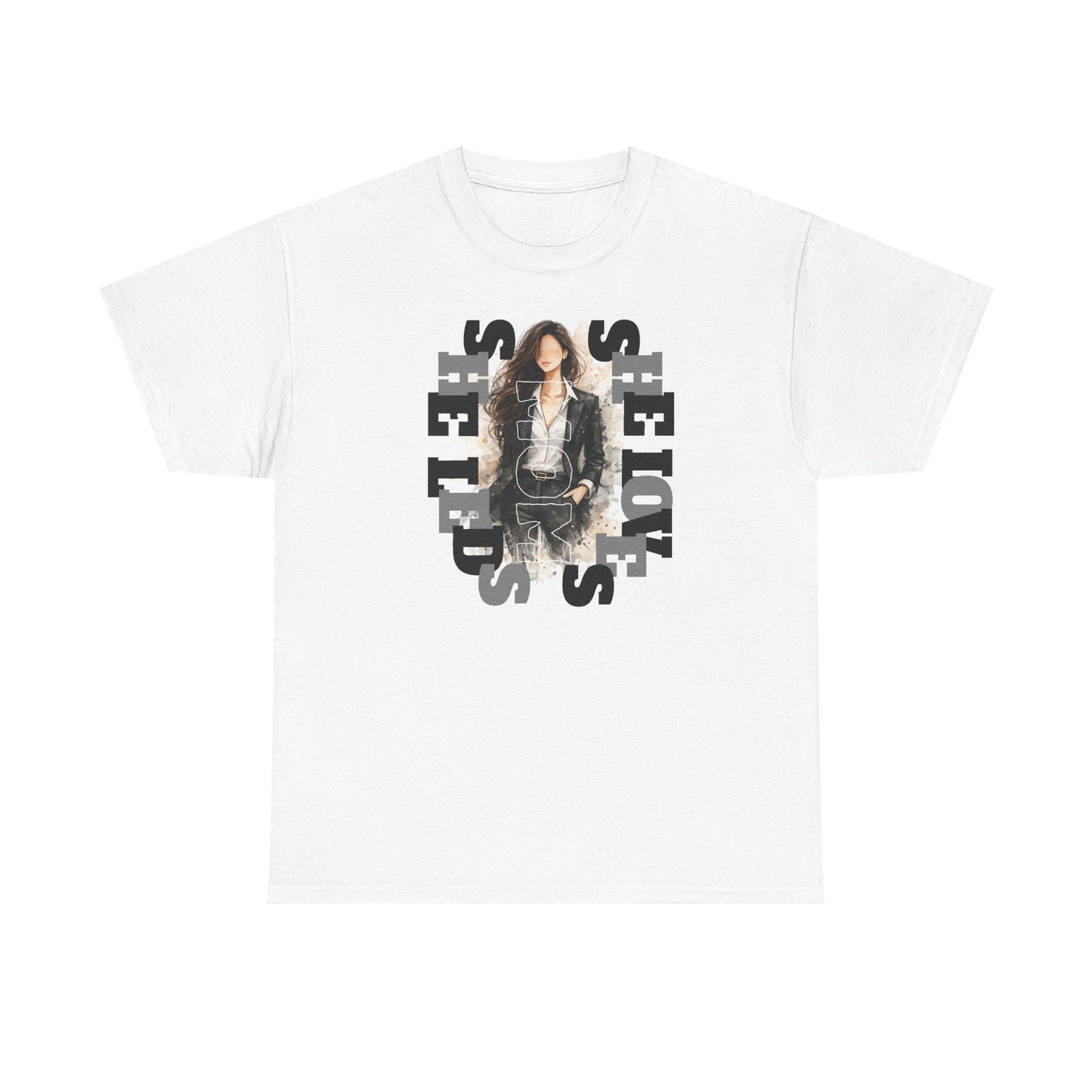 She Leads She Loves Graphic Tee — Feminine Empowerment T-Shirt
