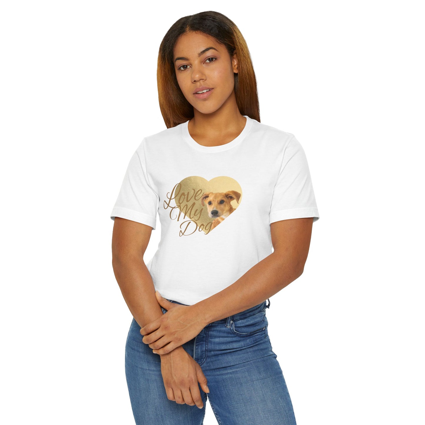 Dog Lover Heart T-Shirt — "Love My Dog" Cute Pet Photo Tee