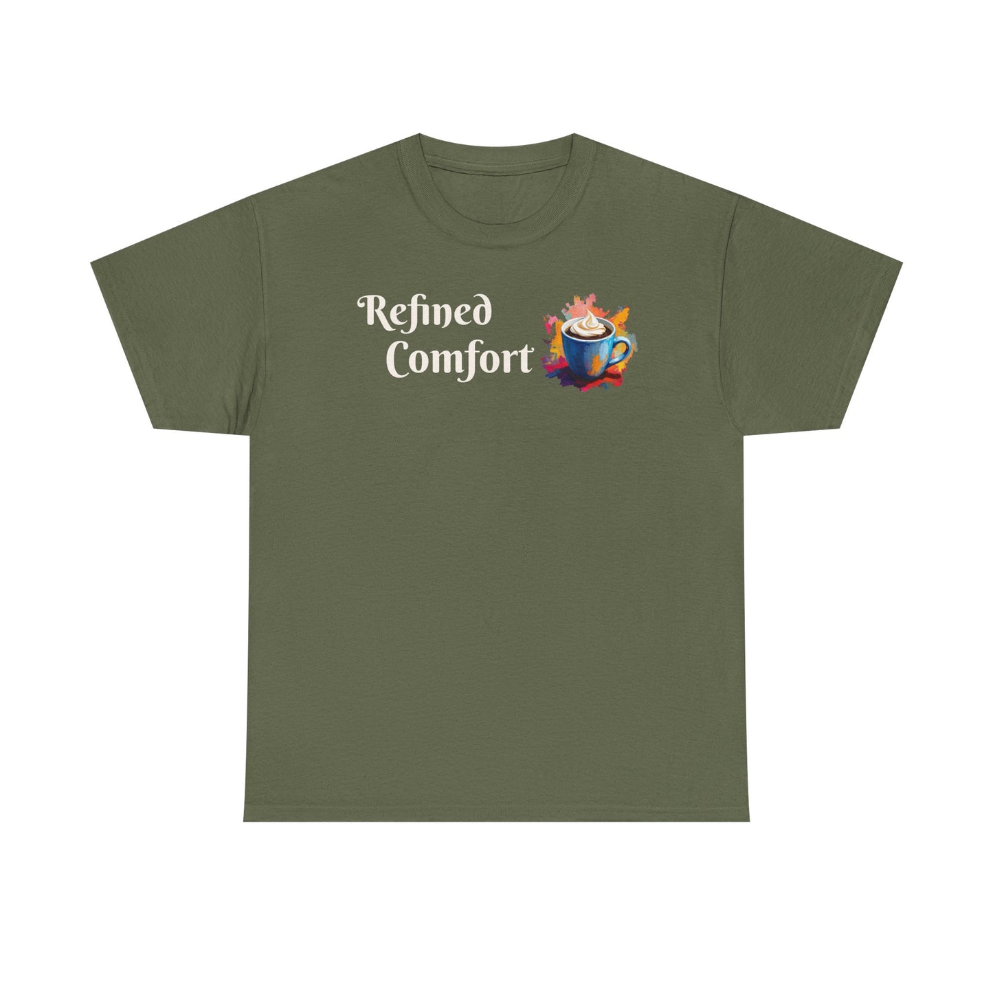 Refined Comfort Tee — Cozy Tea Cup Graphic Shirt