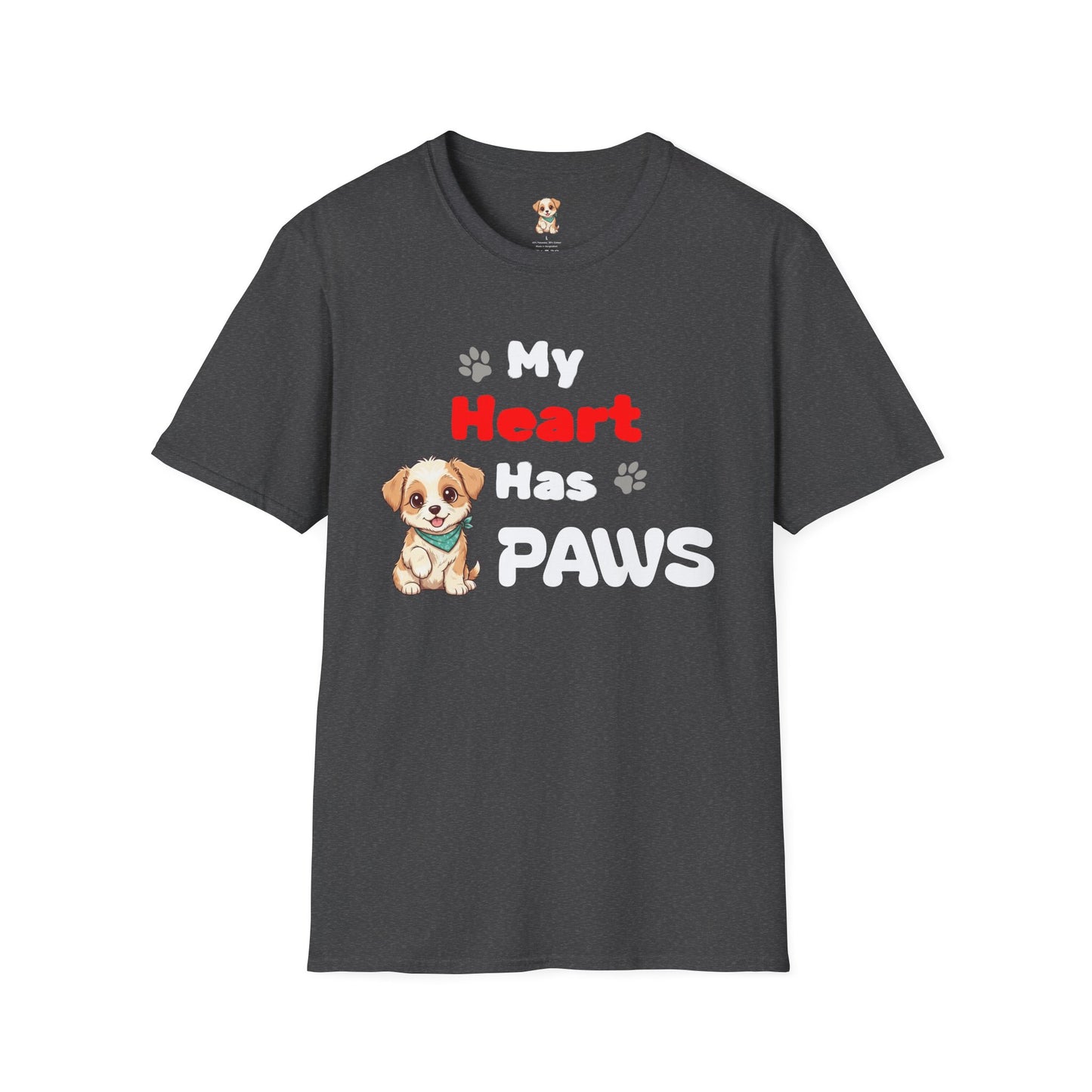 “My Heart Has Four Paws” Pet Lover T-Shirt