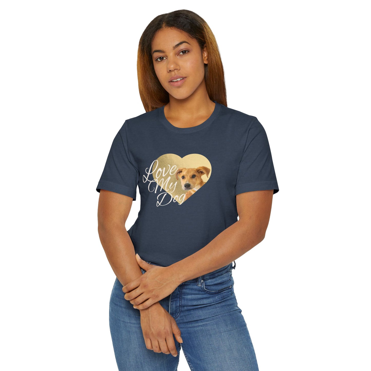 Dog Lover Heart T-Shirt — "Love My Dog" Cute Pet Photo Tee