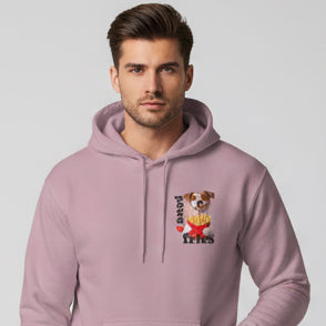 Dog & Fries Hoodie - "Paws Love Fries" Cute Pet Graphic Pullover