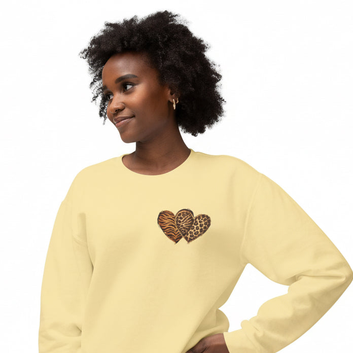 Leopard Heart Crewneck Sweatshirt