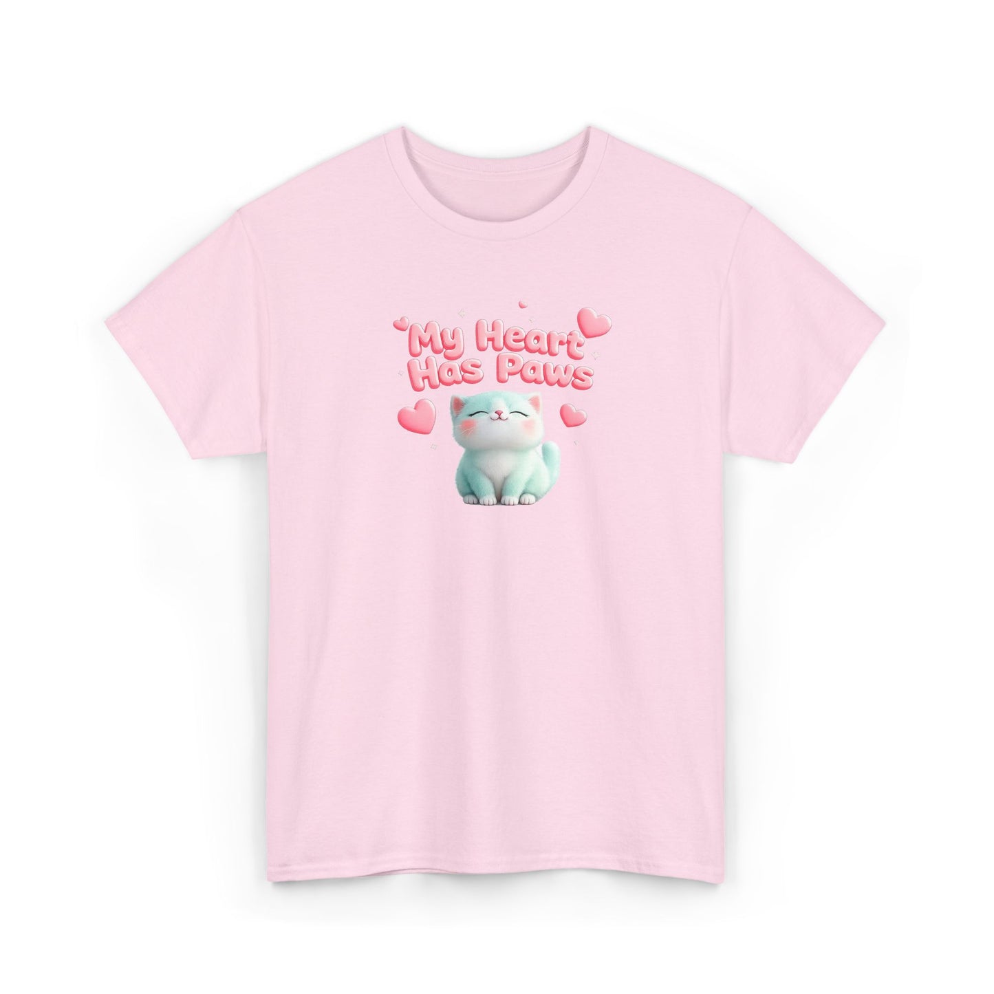 Cute Cat T‑Shirt — "My Heart Has Paws" Valentine Pet Lover Tee