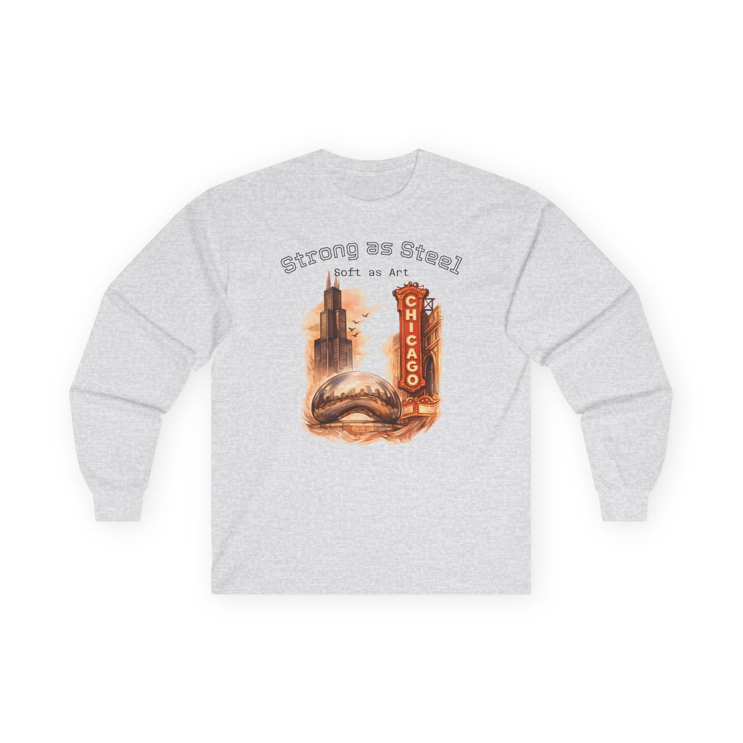 Chicago 'Strong as Steel, Soft as Art' Long Sleeve Tee